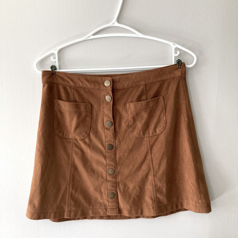 Faux suede skirt